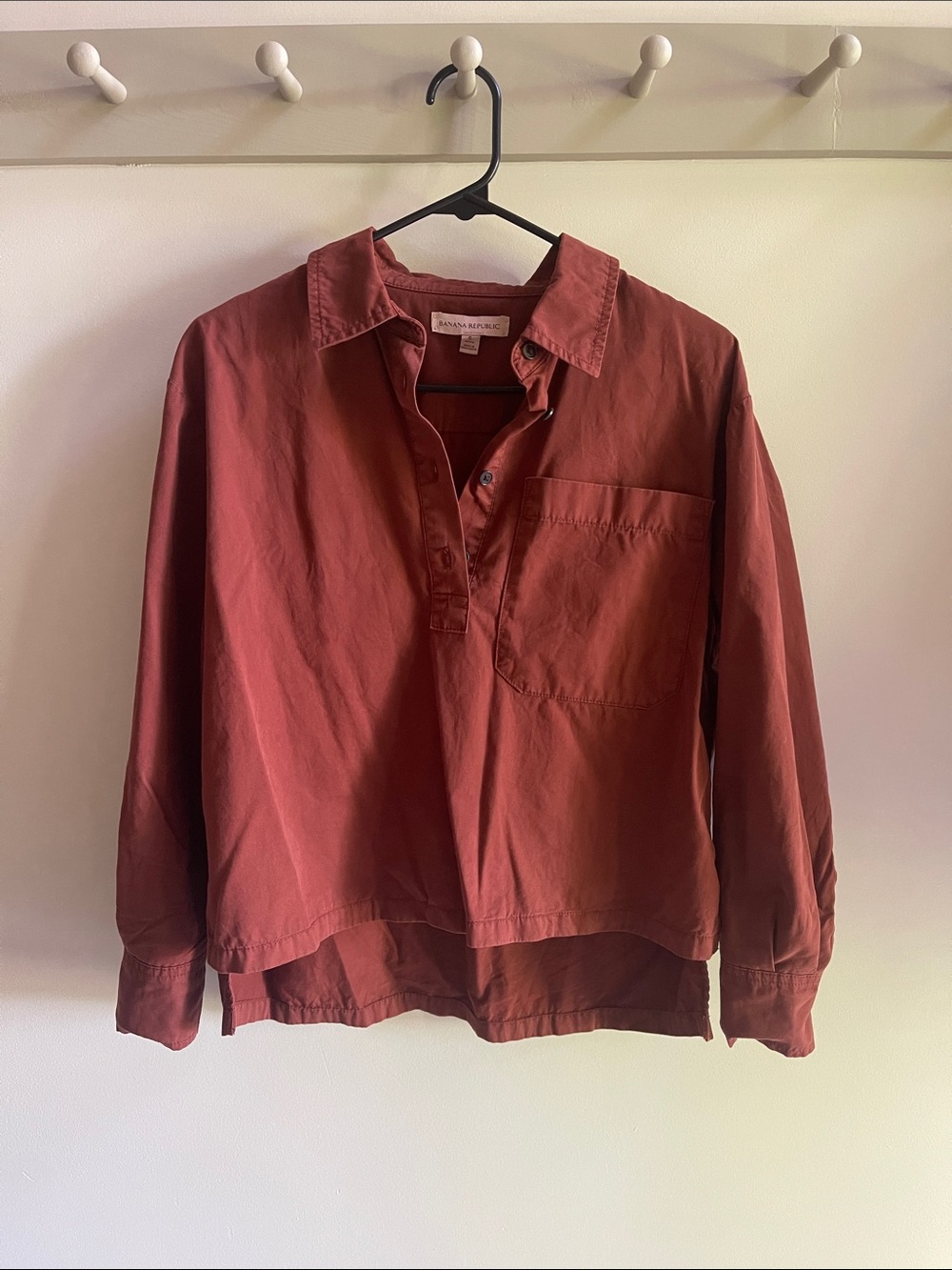 Banana Republic Cotton Twill Popover Shirt Petite